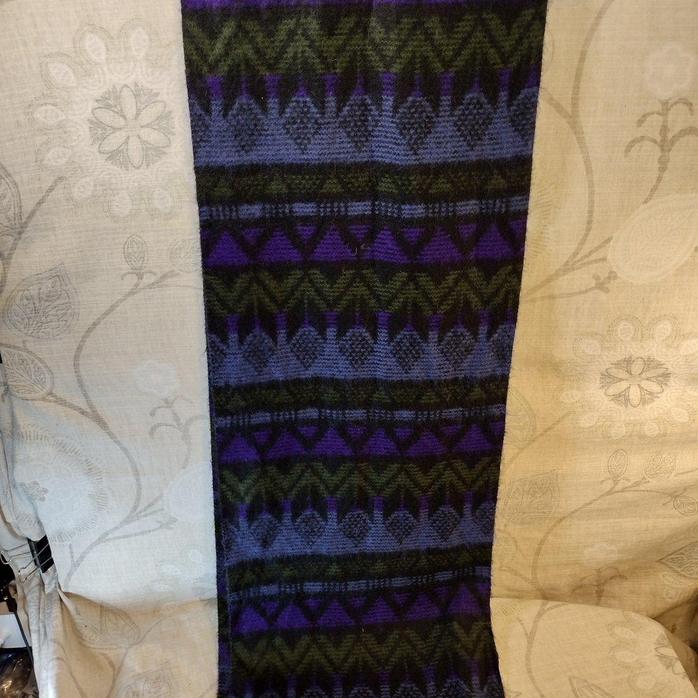 Patterned Purple and Green Scarf